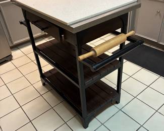 31 90.00 Kitchen island 32x19x34 with stainless top & drawer