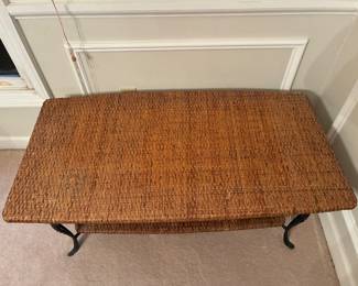 26 80.00 Wicker coffee table & iron 42Wx21Dx17H (2 available)