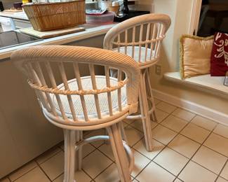 37 120.00 Bamboo white barstools (3) 30H to the seat.