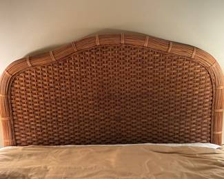87 300.00 Wicker Queen size bed with two night stands mattress optional - monarch mattress coastal bedroom
