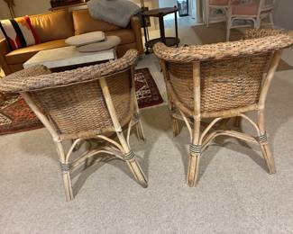 48 $110 set Pair of rounded back wicker chairs