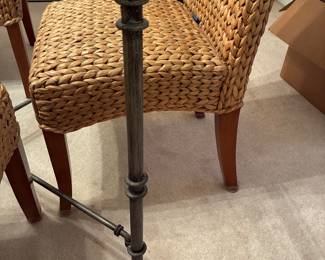 24 250.00 Glass top table grey iron base 60x36Dx29H