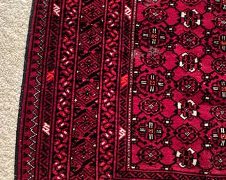 #81 - $180 red afghan rug about 3’x4’