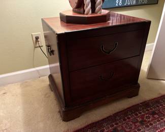 74 120.00 Campaign mahogany 2 drawer chest 22x16x22