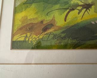 61 150.00 Watercolour Antebellum house 27x20 signed John Drosky