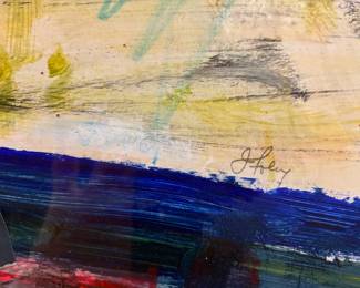 52 500.00 Janis Foley signed acrylic collage painting 43x31