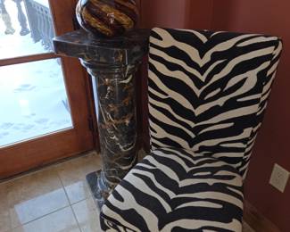 Zebra print chairs