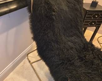 Mitchel Gold/Bob Williams Brass and Tibetan wool chairs