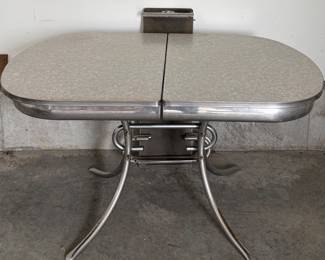 Mid Century Modern MCM Chrome & Formica Kitchen Dining Table 