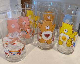 1983 Pizza Hut Care Bears Glasses Set of Seven (1980’s)