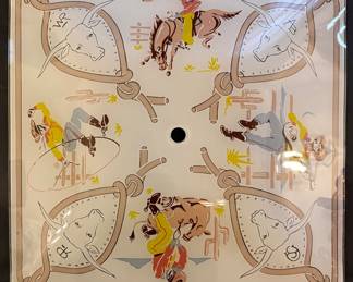 Rare Glass Ceiling Fixture 1950’s Cowboys 