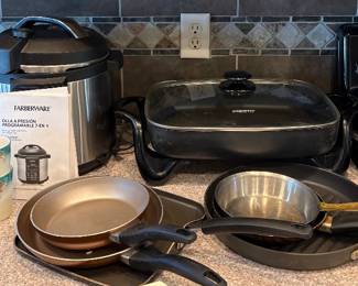 Farberware 7-in-1 Programmable Pressure Cooker • Presto Covered Skillet 