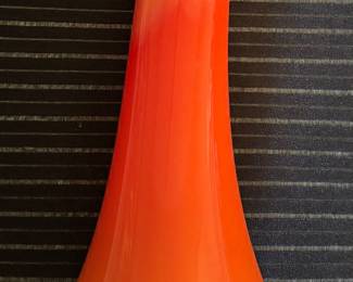 Vintage LE Smith Bittersweet Orange Swung Vase Three Toe 11.5-12”