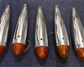 OEM Lot of 5 VTG Antique Semi Truck Cab Torpedo Roof Lights Made in USA Guide-MB5