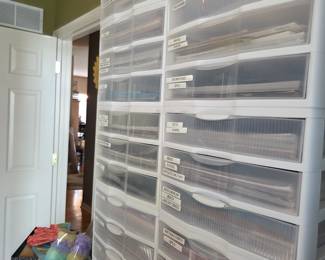 Bins of scrapbooking supplies - sold by the bin