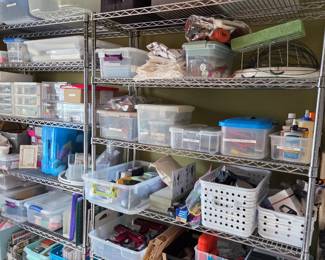 Room full of crafting supplies