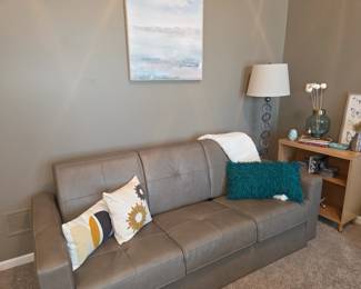 Leather sleeper sofa