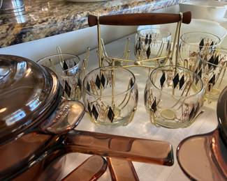 MCM drink Glasses with holder