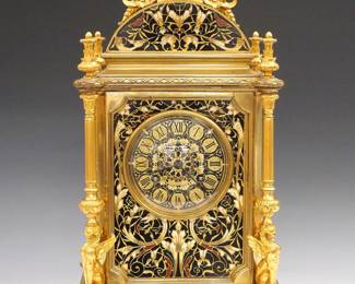 French Cloisonne clock retailed by Schneider & Campbell Co., New York