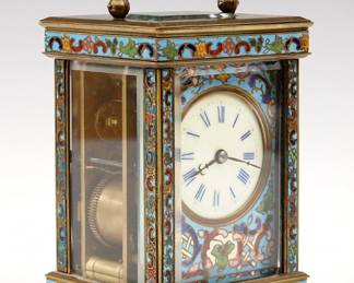 French Cloisonne Carriage clock