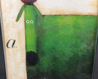 Whimsical Abstract Decor Art Print, Kessler VXX, Black Frame, 19 x 8 