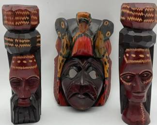 HandCarved Wooden Folk Art Figures  MultiPiece Lot