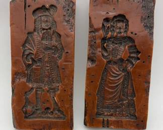 Antique German Wax Casting Molds with Figural Reliefs (Set of 2)