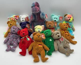 Collection of fifteen Beanie Baby plush toys