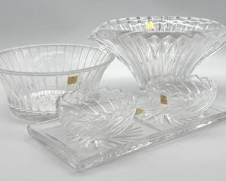 Bleikristall crystal serving set with fan bowl and tray