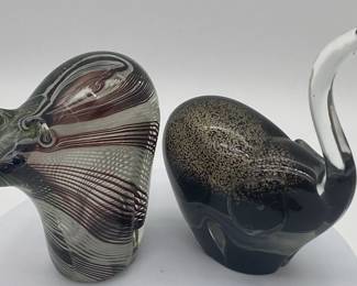 Murano Style Handmade Blown Art Glass Animal Sculpture Paper Weights