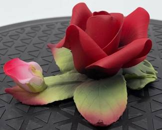 Fabr HandPainted Porcelain Rose Figurine with Original Box Italy