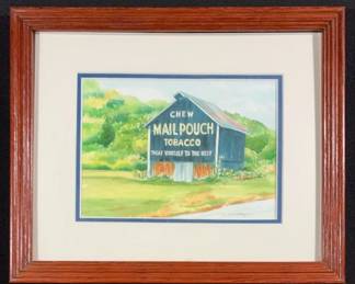 Framed Art Print of a Mail Pouch Tobacco Farm