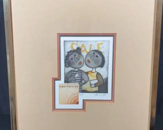 Framed Signed Graphic Illustration Gallery Labeled