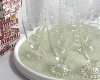 J.G. Durand Diamant crystal wine glass with a boopie stem Set Of 12.