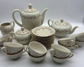 Vintage Bavaria porcelain tea set with floral pattern and gold trim