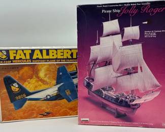 Vintage Plastic Model Airplane Kit Lot Box, Decals  Parts Included