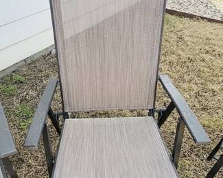 Set of 4 Outsunny Folding Patio Chairs with Metal Frame and Fabric Sling Seats
