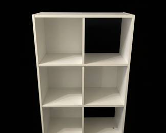 White 6-Cube Storage Unit with Louvered Inserts