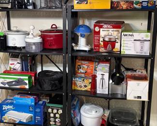 Assortment of Kitchen Appliances and Accessories