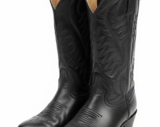 Vintage Express Rider Black Leather Cowboy Boots