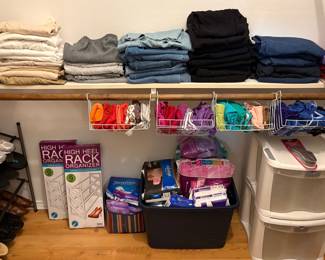Assorted Women's Clothing, Personal Care Items, and Storage Solutions