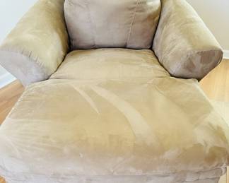 Oversized Microfiber Armchair with Ottoman