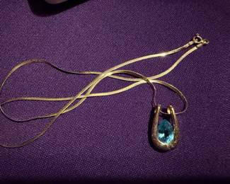 10K Gold Blue Topaz