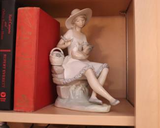 Lladro Girl Playing with Rooster