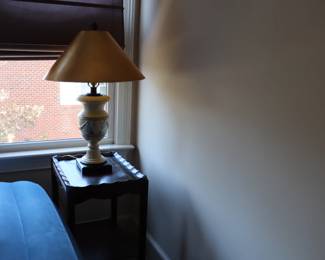 Leather top side table 