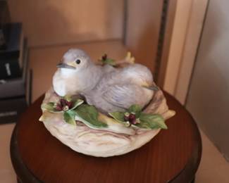 Cybis Two Birds in a Nest Porcelain Figurine