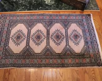 Pink Hand-knotted Bokhara Rug