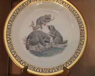 Lenox Boehm Woodland Wildlife Raccoons Collector Plate, 