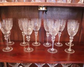 Rogaska Cut Crystal Gallia Wine Goblet Glasses