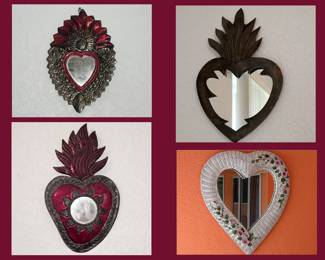 3 Small Metal Mirrors and bottom right is Large Wicker Mirror